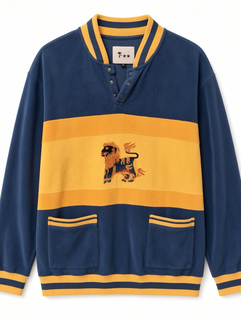 Tombolo Men's Blue and Gold Lion terry cloth set (top XL bottom XXL) new w/ tags